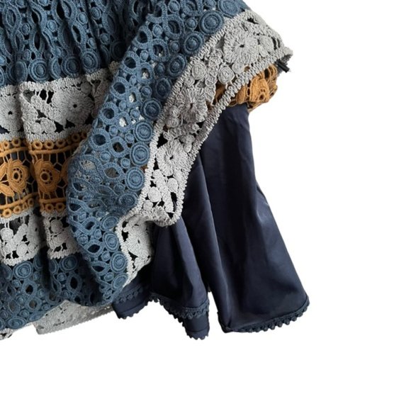 Anthropologie Maeve Striated Crochet Dress Size 4 Fit and Flare - Picture 8 of 13